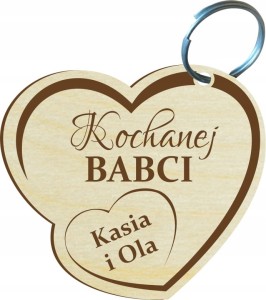 PREZENT na DZIEŃ BABCI I DZIADKA breloczek grawer