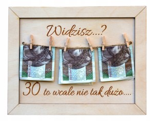 Ramka prezent na okrągłe urodziny 30 40 50 60 70