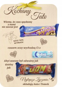 PREZENT na DZIEŃ TATY OJCA Tabliczka SŁODYCZE