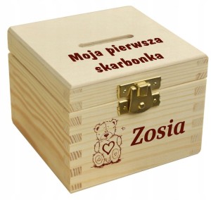Pierwsza Skarbonka Roczek Chrzest Grawer Prezent