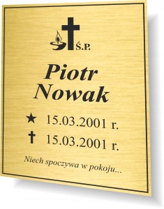 TABLICZKA na GRÓB NA KRZYŻ nagrobna