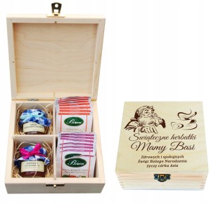 ZESTAW ŚWIĄTECZNY MIÓD HERBATA PREZENT