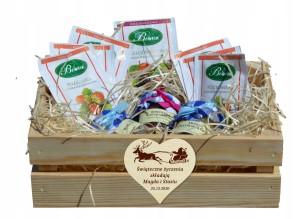 PREZENT NA ŚWIĘTA zestaw prezentowy herbata miód