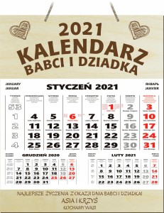 KALENDARZ DZIEŃ BABCI I DZIADKA PREZENT