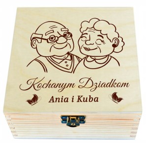 Herbaciarka Dzień Babci i Dziadka Grawer Pudełko