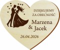 podziękowanie dla gości na ślub - magnes serce